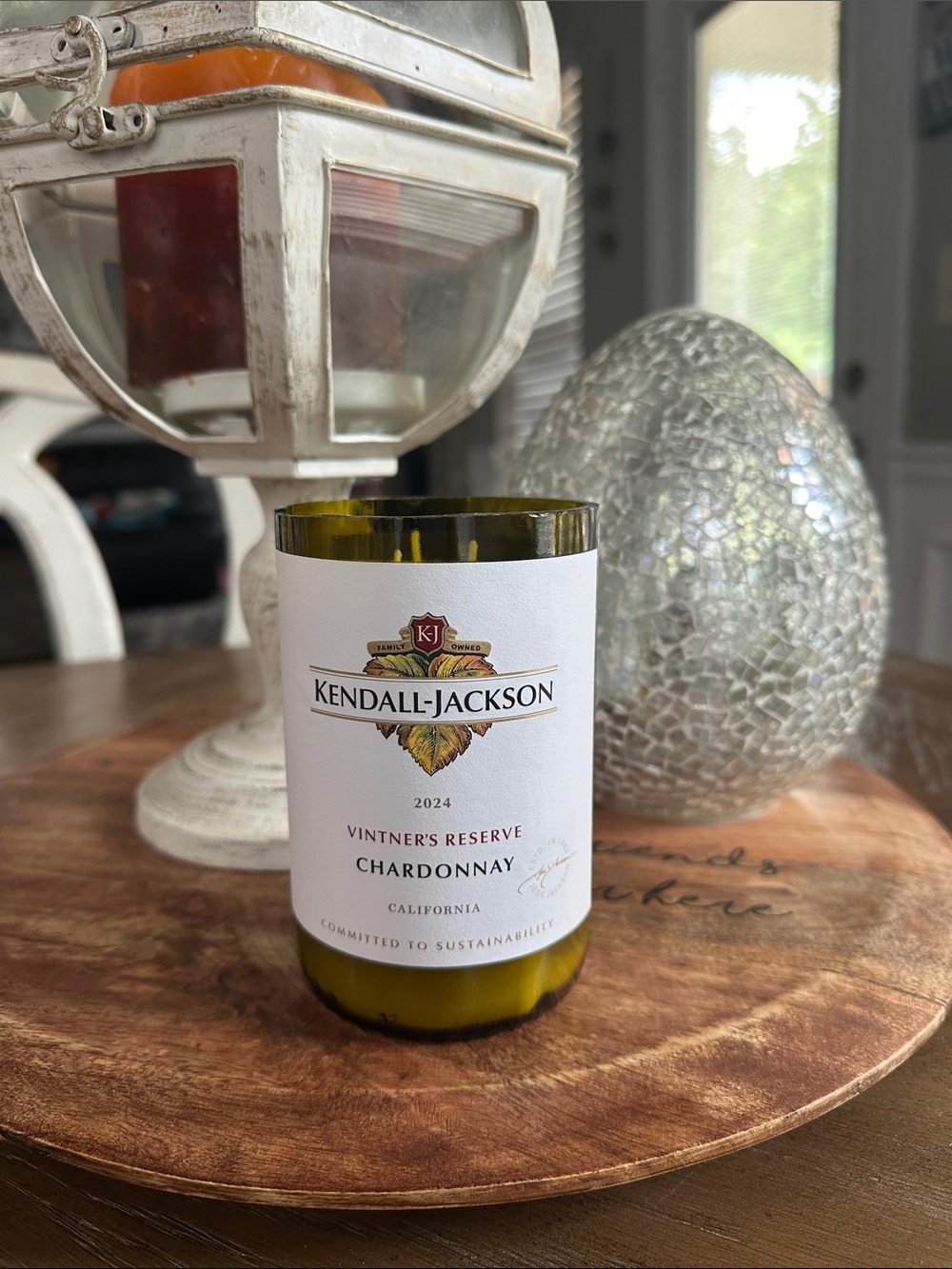 Kendall Jackson Wine Bottle Candle-Vanilla coconut scented
